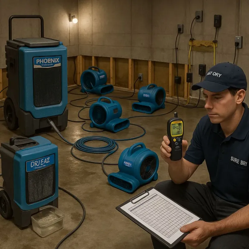 Structural Drying and Dehumidification process in Four Corners, FL